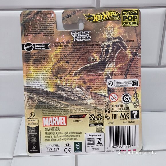 Hot Wheels Premium Pop Culture Marvel Ghost Rider Charger - Picture 3 of 3